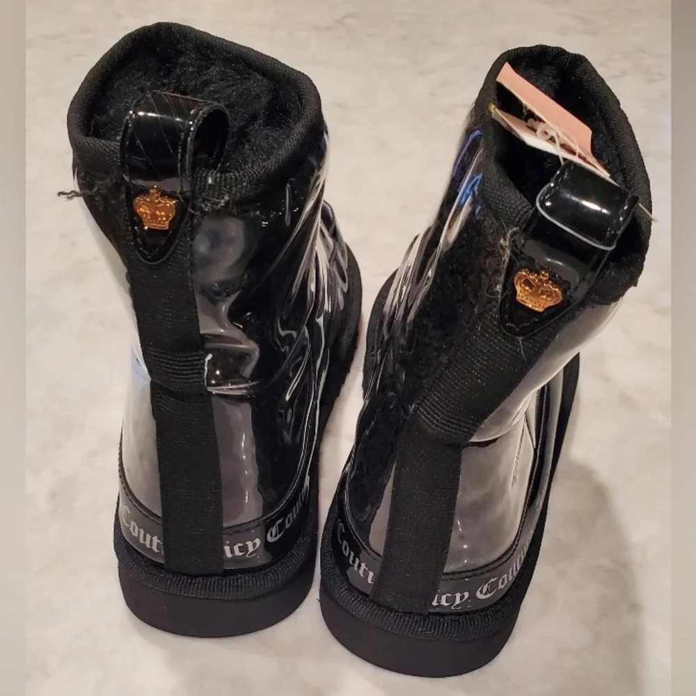 NWT Juicy Couture Klash Winter Boots Faux Fur Lined Sz 8 Black Y2K